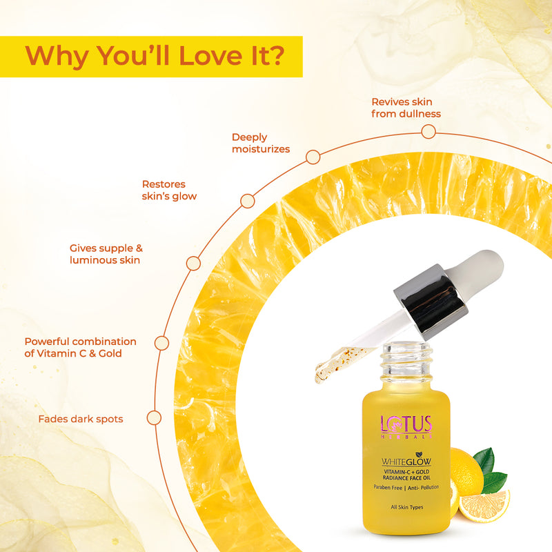 Lotus WhiteGlow Vitamin-C + Gold Radiance Face Oil
