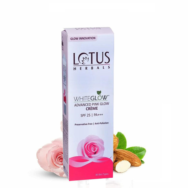 Lotus Herbals WhiteGlow Advanced Pink Glow Brightening Cream SPF 25 I PA+++ 18g