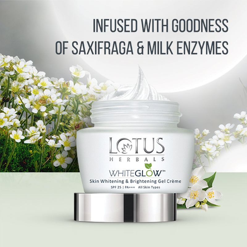 Milk Enzymes - Lotus Herbals WHITEGLOW Skin brightening Gel Cream SPF 25 PA+++