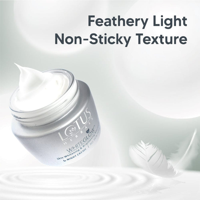 Non Sticky Features - Lotus Herbals WHITEGLOW Skin Brightening & Nourishing Night Cream
