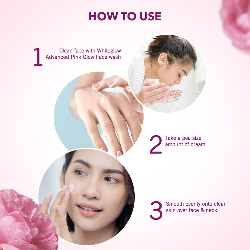 How To Use - Lotus Herbals WhiteGlow Advanced Pink Glow Brightening Cream SPF 25 I PA+++