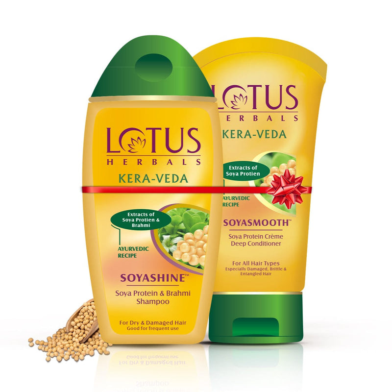 Natural Ingredients - Lotus Herbals KERA-VEDA SoyaShine Shampoo & SoyaSmooth Conditioner