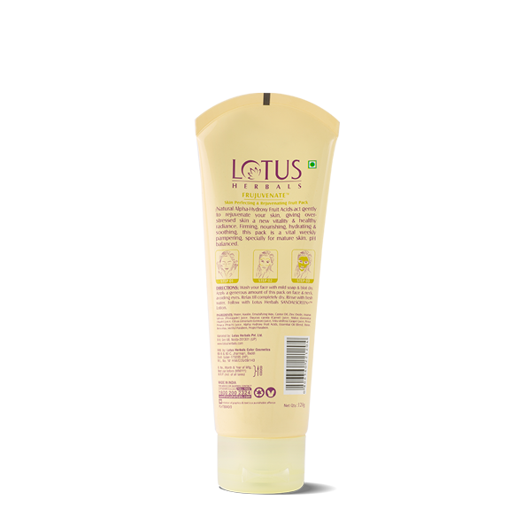 Balances pH - Lotus Herbals FRUJUVENATE Skin Perfecting & Rejuvenating Fruit Pack