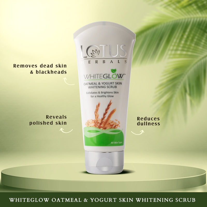 Lotus Herbals WhiteGlow Brightening Beauty Bundle - Skin Brightening Oatmeal & Yogurt Scrub