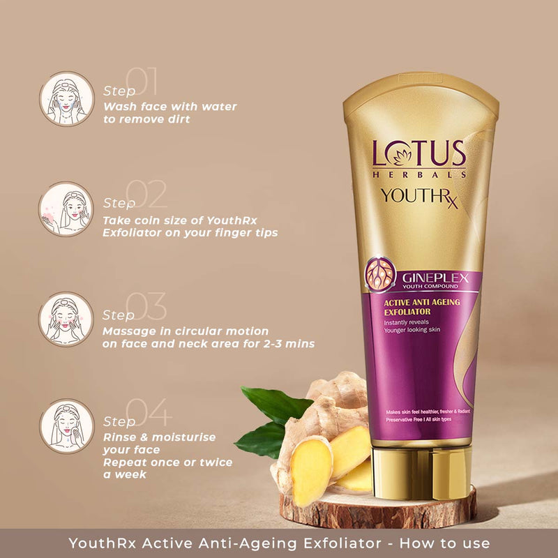 Preservative Free - Lotus Herbals YouthRx Active Anti Ageing Exfoliator
